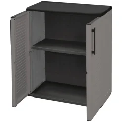 Armadio esterno 2 ante grigio e nero 68x84h cm - Arisa