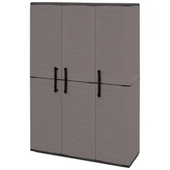 Armadio esterno classico 3 ante grigio e nero 102x163h cm - Amordel