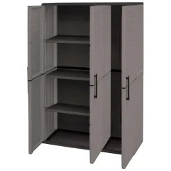 Armadio esterno classico 3 ante grigio e nero 102x163h cm - Amordel