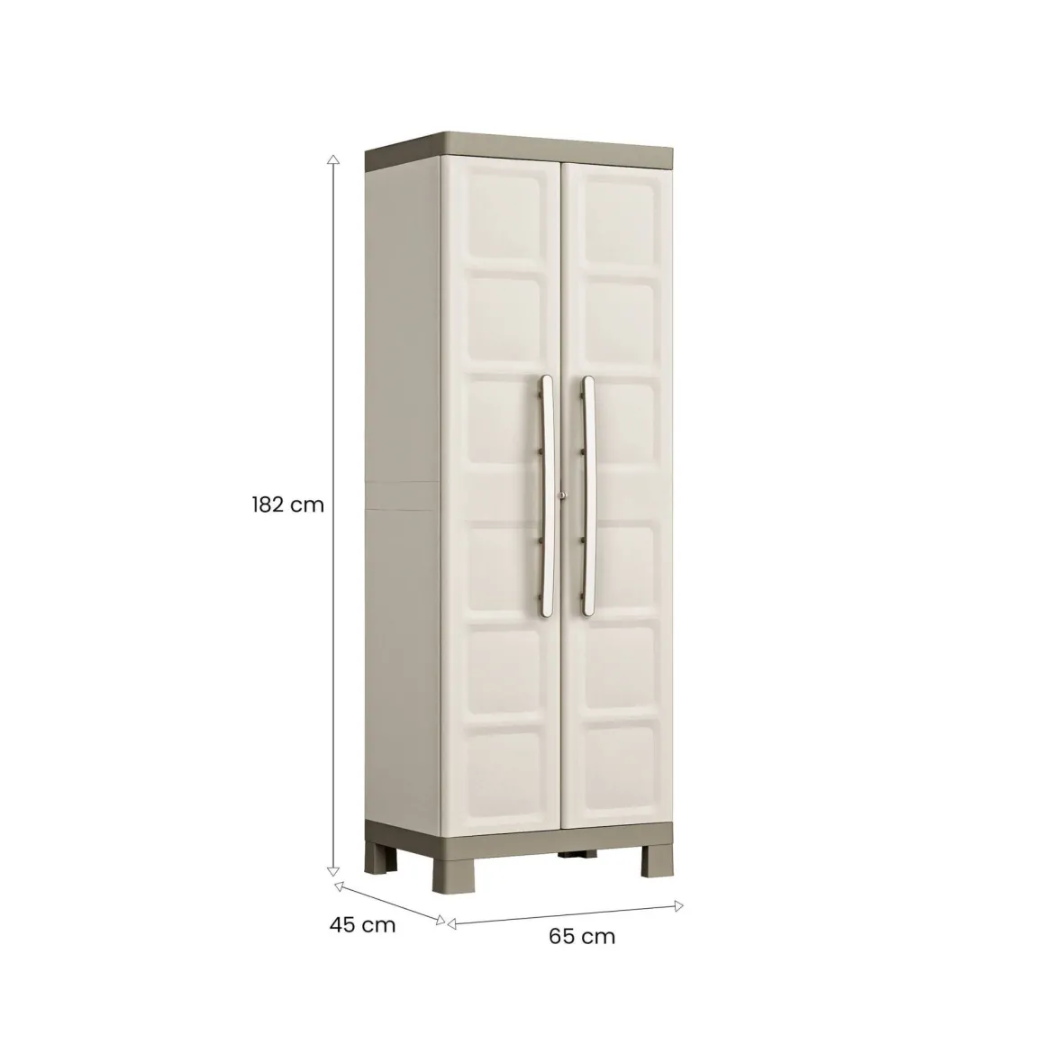 Armadio giardino 2 ante sabbia 65x182h cm - Strathmore