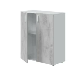 Armadio grigio e bianco 2 ante 80x92h cm - Argento