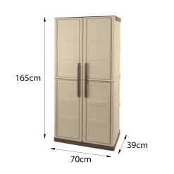 Armadio in plastica 2 ante beige e marrone 70x91h cm - Acira