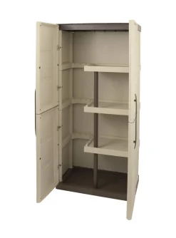 Armadio in plastica 2 ante beige e marrone 70x91h cm - Acira