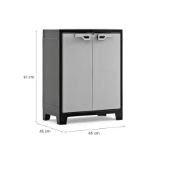 Armadio in plastica 2 ante grigio chiaro 100x172h cm - Allain