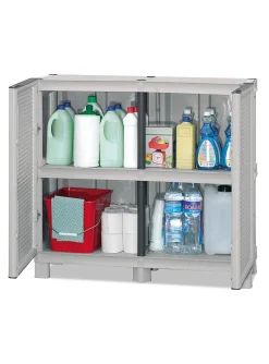 Armadio in plastica 2 ante grigio chiaro 35x172h cm - Achae