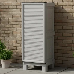 Armadio in plastica 2 ante grigio chiaro 35x92h cm - Arlinda