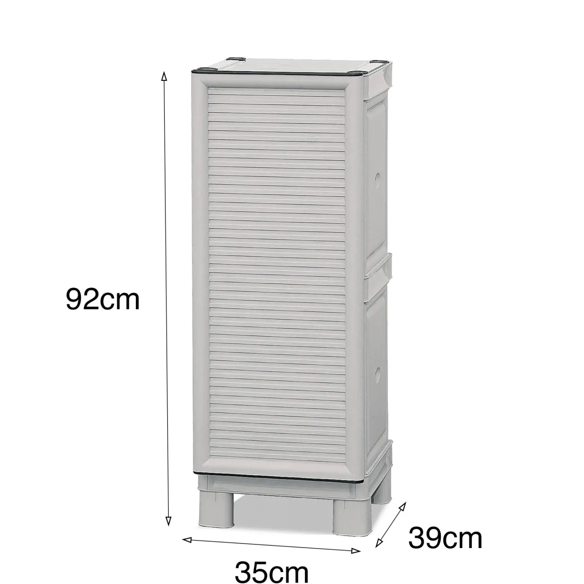 Armadio in plastica 2 ante grigio chiaro 70x172h cm - Achae