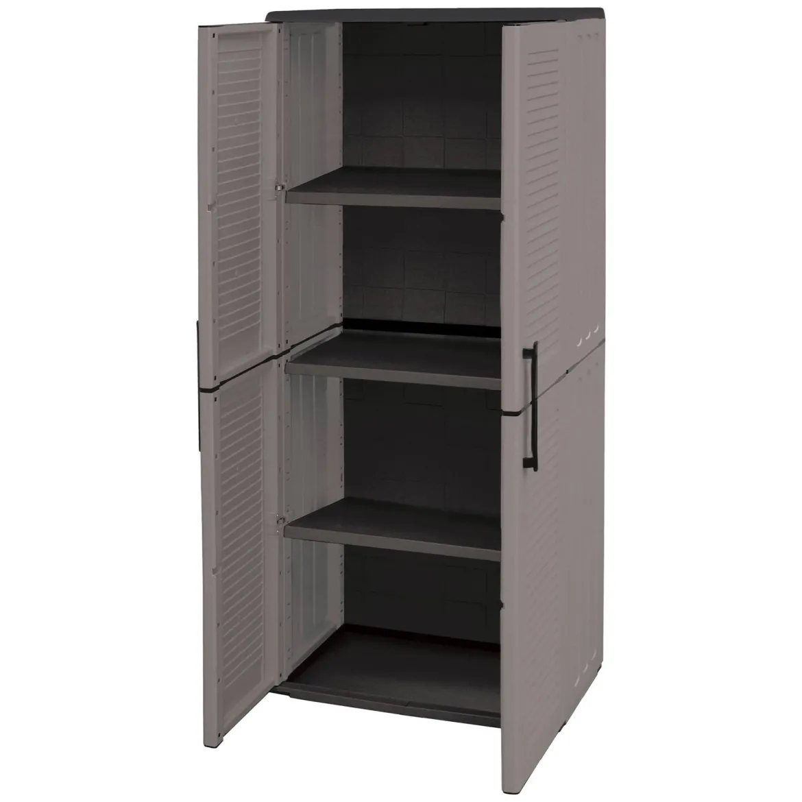 Armadio in plastica impermeabile grigio e nero 68x163h cm - Akina