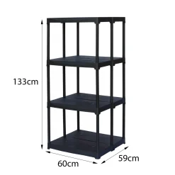 Armadio in plastica ripiani regolabili antracite 60x133h cm - Akay