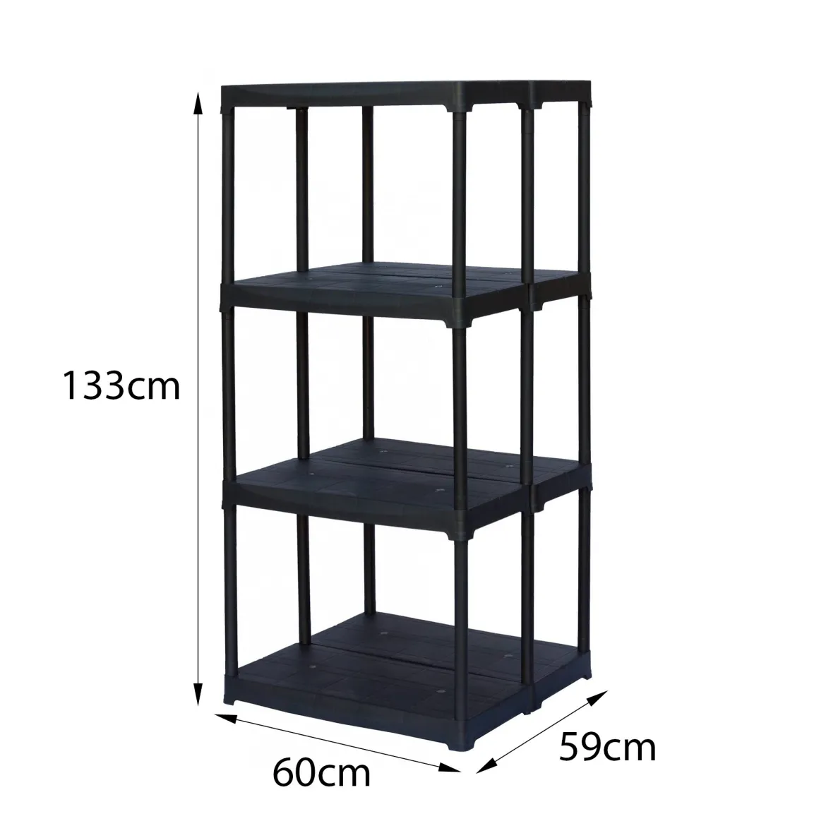 Armadio in plastica ripiani regolabili antracite 60x133h cm - Akay