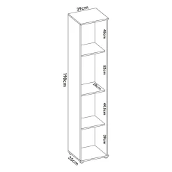 Armadio legno bagno 39x190h cm - Arrow