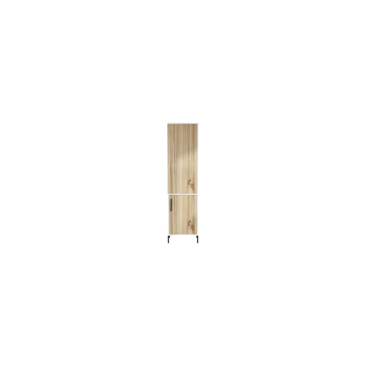 Armadio legno scuro e bianco salvaspazio 45x173h cm - Ramil