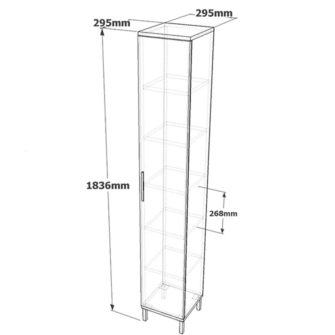Armadio marrone e antracite slim 29x183h cm - Eusebe