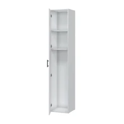 Armadio Multiuso 1 Anta Bianco 2 Ripiani Apertura Battente 41x206h cm, Un'anta - Crucoli