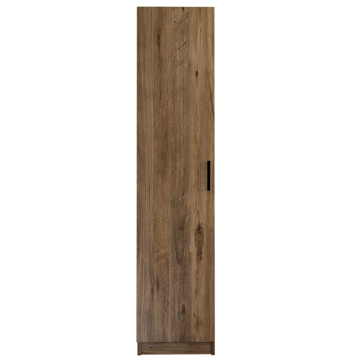 Armadio Multiuso 1 Anta Marrone Noce 3 Ripiani Un'anta 40x182h cm, 4 Vani - Canelli