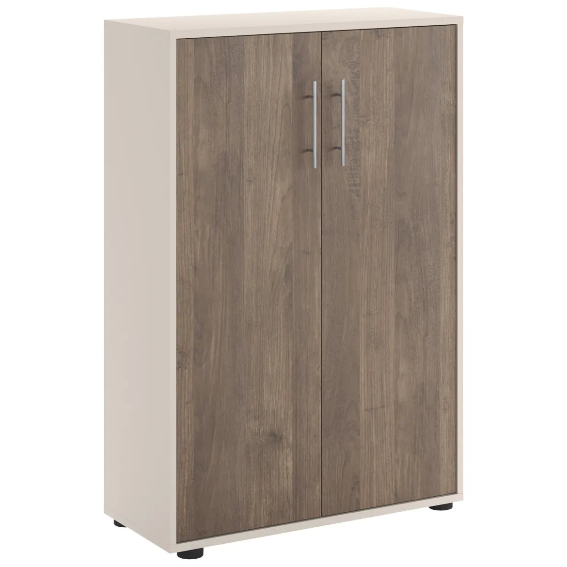 Armadio Multiuso 2 Ante Beige Marrone Noce 2 Ripiani 2 Ante 79x118h cm, 3 Vani - Parabita