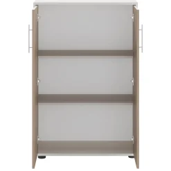 Armadio Multiuso 2 Ante Beige Marrone Noce 2 Ripiani 2 Ante 79x118h cm, 3 Vani - Parabita
