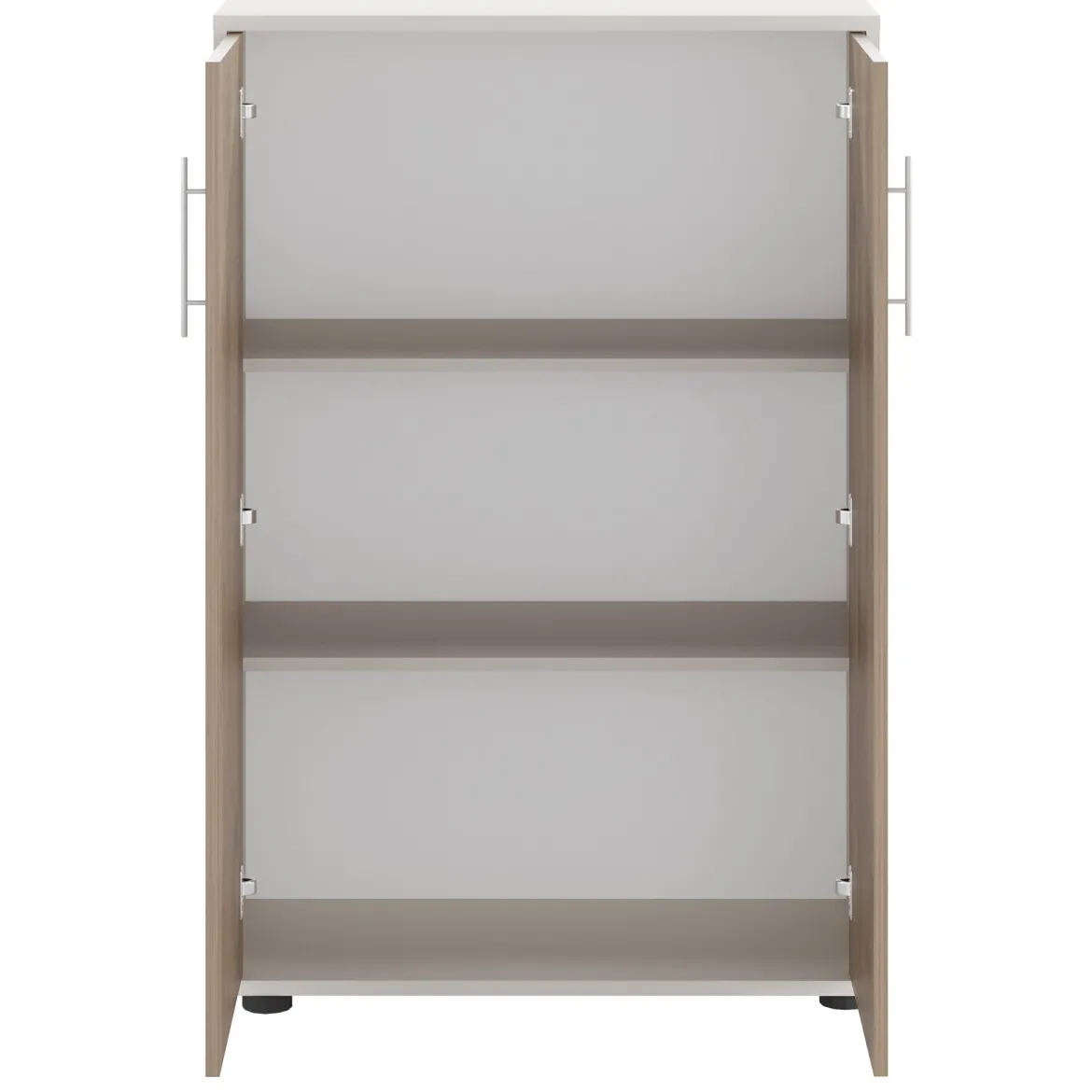 Armadio Multiuso 2 Ante Beige Marrone Noce 2 Ripiani 2 Ante 79x118h cm, 3 Vani - Parabita