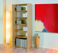Armadio Multiuso 2 Ante Beige 5 Ripiani Apertura Battente 70x189h cm, 2 Ante - Pazzano