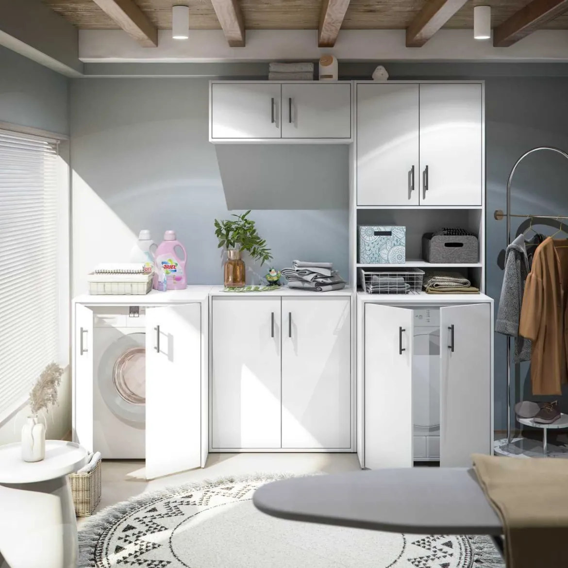 Armadio Multiuso 2 Ante Bianco 3 Ripiani Apertura Battente 73x206h cm, 2 Ante - Delebio