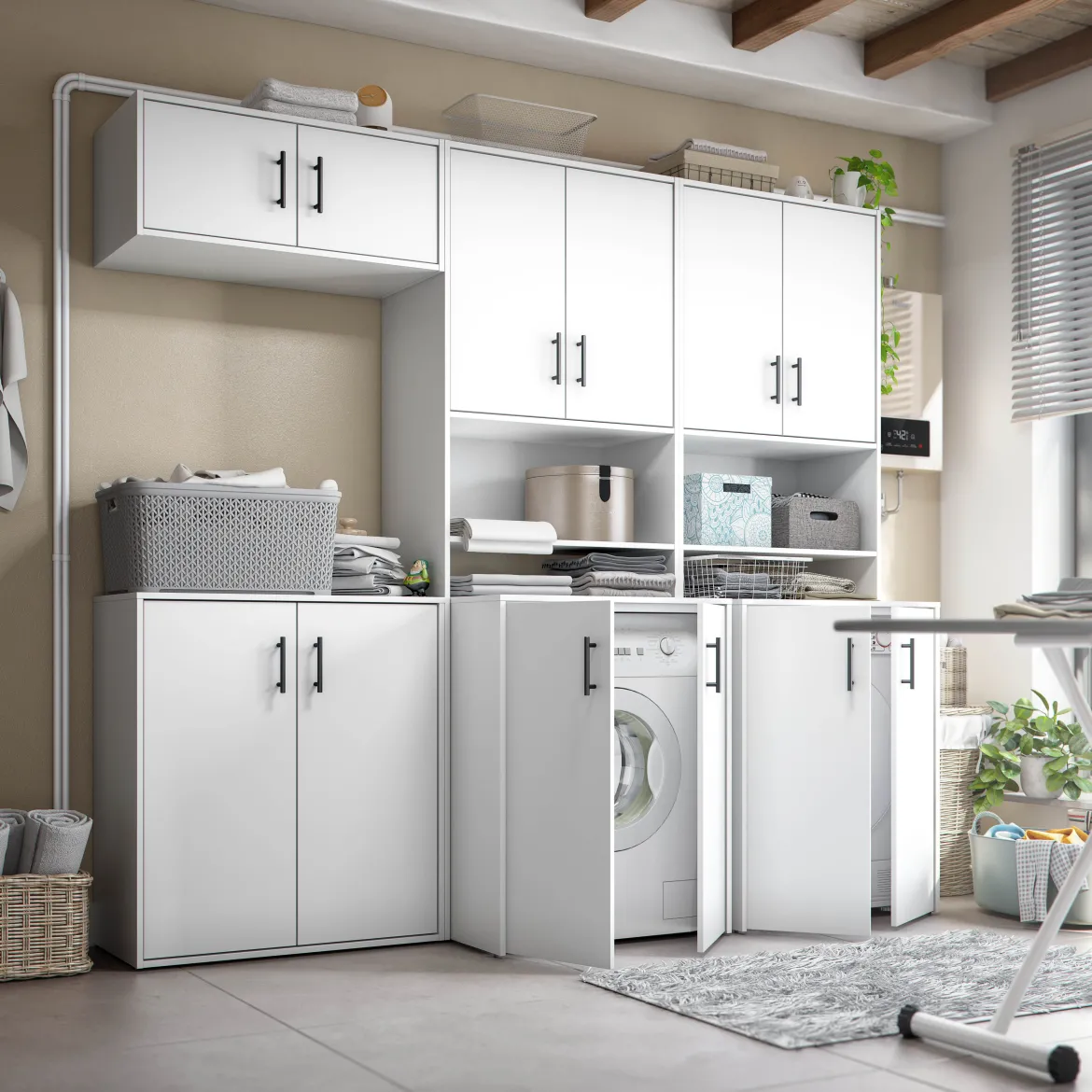 Armadio Multiuso 2 Ante Bianco 3 Ripiani Apertura Battente 73x206h cm, 2 Ante - Delebio