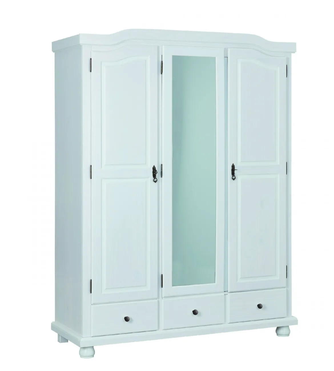 Armadio Multiuso 2 Ante Bianco 4 Ripiani 3 Cassetti 150x200h cm, Apertura Battente - Somma