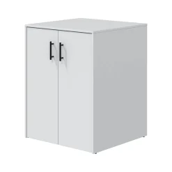 Armadio Multiuso 2 Ante Bianco Lucido 4 Ripiani Cassetti 78x115.5h cm, 5 Vani - Montale