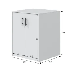 Armadio Multiuso 2 Ante Bianco Lucido 4 Ripiani Cassetti 78x115.5h cm, 5 Vani - Montale