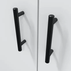 Armadio Multiuso 2 Ante Bianco Lucido 4 Ripiani Cassetti 78x115.5h cm, 5 Vani - Montale