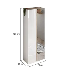 Armadio Multiuso 2 Ante Bianco un Ripiano Apertura Battente 80x34h cm, 3 Ante - Vergemoli