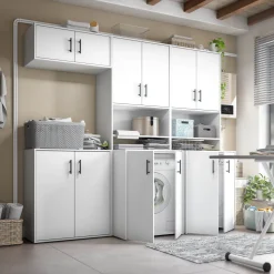 Armadio Multiuso 2 Ante Bianco un Ripiano Apertura Battente 80x88h cm, 2 Ante - Senorbi