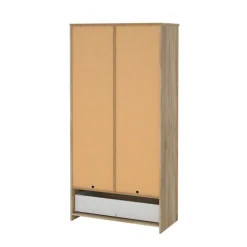 Armadio Multiuso 2 Ante Marrone Maniglie Incluse Materiale Anta in Legno Nobilitato 98.9x200.6h cm, Materiale Ripiano in Legno Nobilitato - Germano