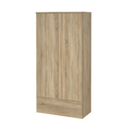 Armadio Multiuso 2 Ante Marrone Maniglie Incluse Materiale Anta in Legno Nobilitato 98.9x200.6h cm, Materiale Ripiano in Legno Nobilitato - Germano