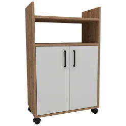 Armadio Multiuso 2 Ante Marrone Rovere 4 Ripiani 2 Ante 60x97h cm, 3 Vani - Marzi