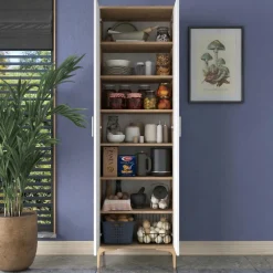 Armadio Multiuso 2 Ante Marrone Rovere 70x189h cm, 5 Ripiani - Pazzano
