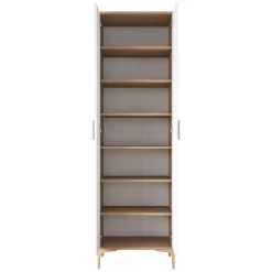Armadio Multiuso 2 Ante Marrone Rovere 7 Ripiani 2 Ante 60x199h cm, 7 Vani - Garbagna