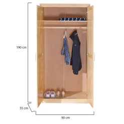 Armadio Multiuso 2 Ante Marrone Rovere Nero Antracite Cassetti 4 Ripiani 79x118h cm, 2 Ante - Parabita