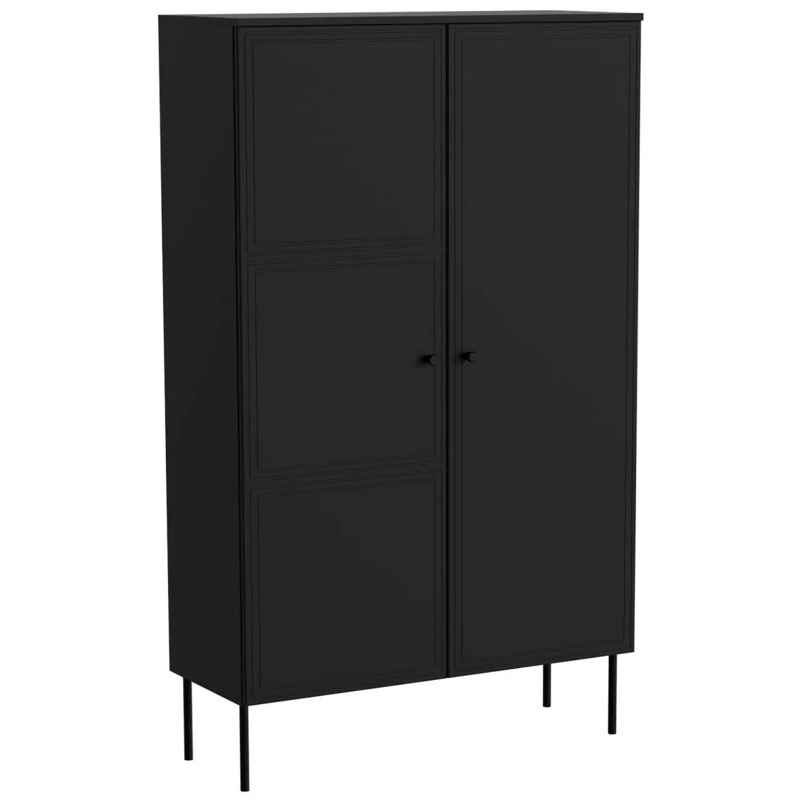 Armadio multiuso 2 ante Sedilo, 100x39 h166 cm, Nero