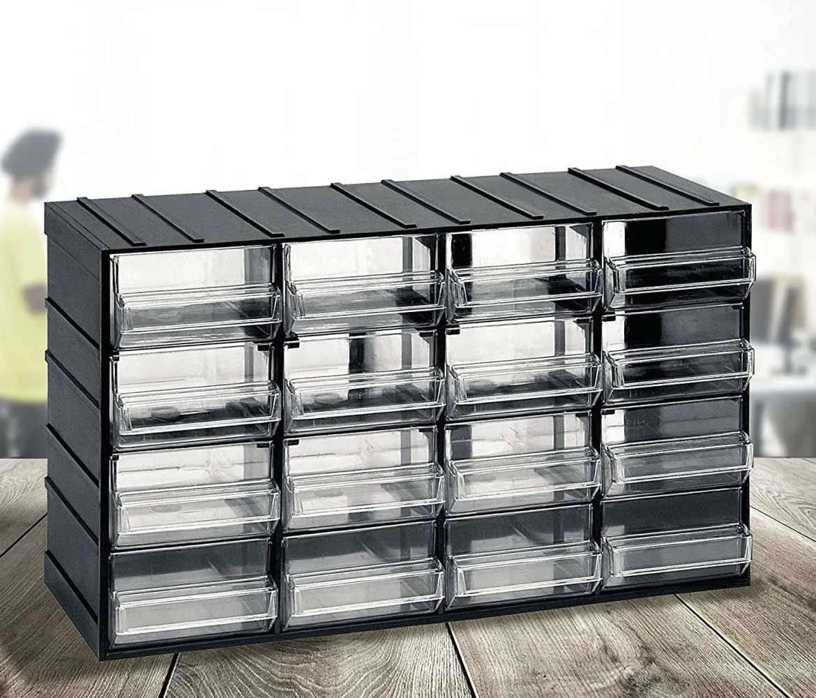 Armadio multiuso Darrigon, Antracite, 24 cassetti
