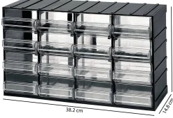 Armadio multiuso Darrigon, Antracite, 24 cassetti