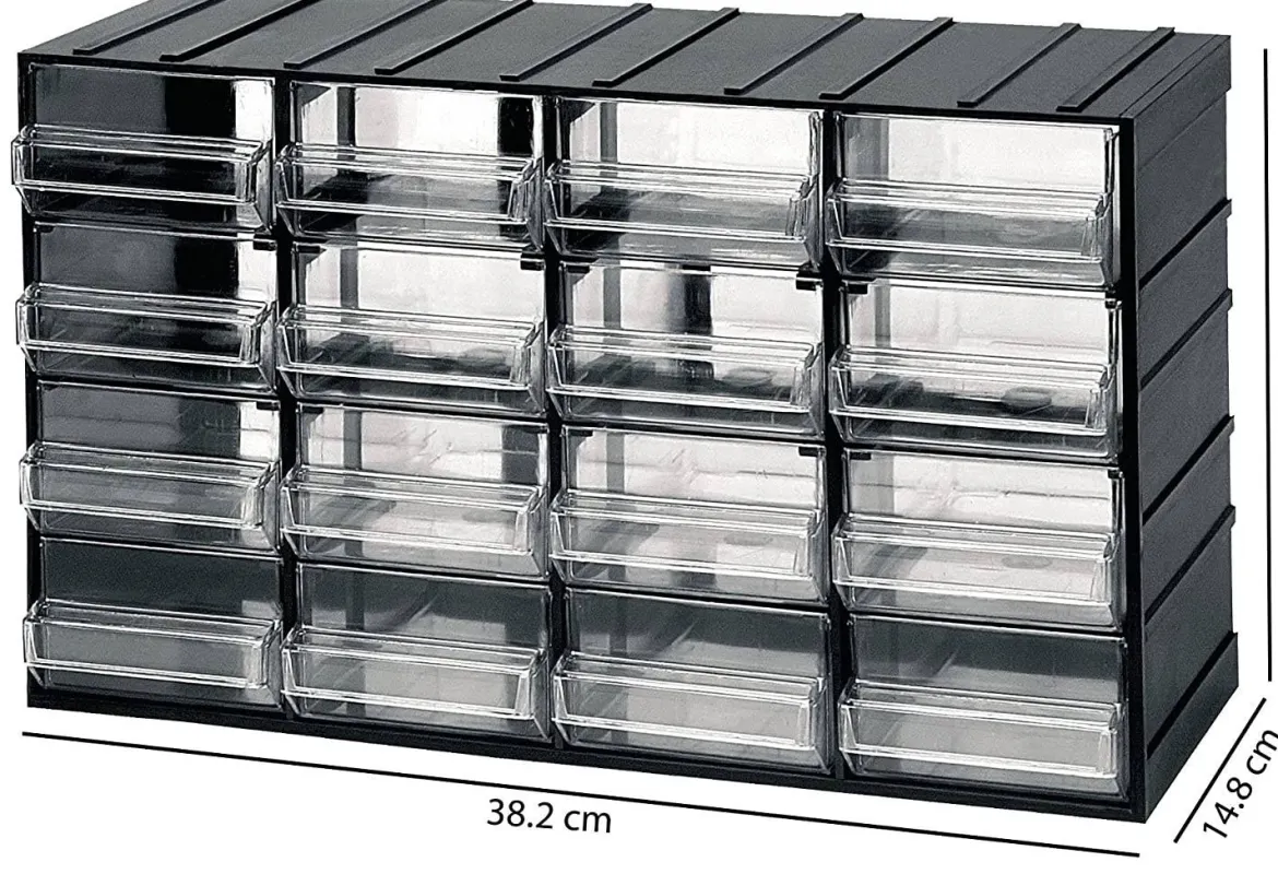 Armadio multiuso Darrigon, Antracite, 24 cassetti