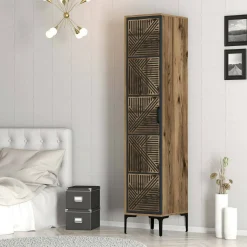 Armadio noce e antracite 1 anta 47x201h cm - Giusta