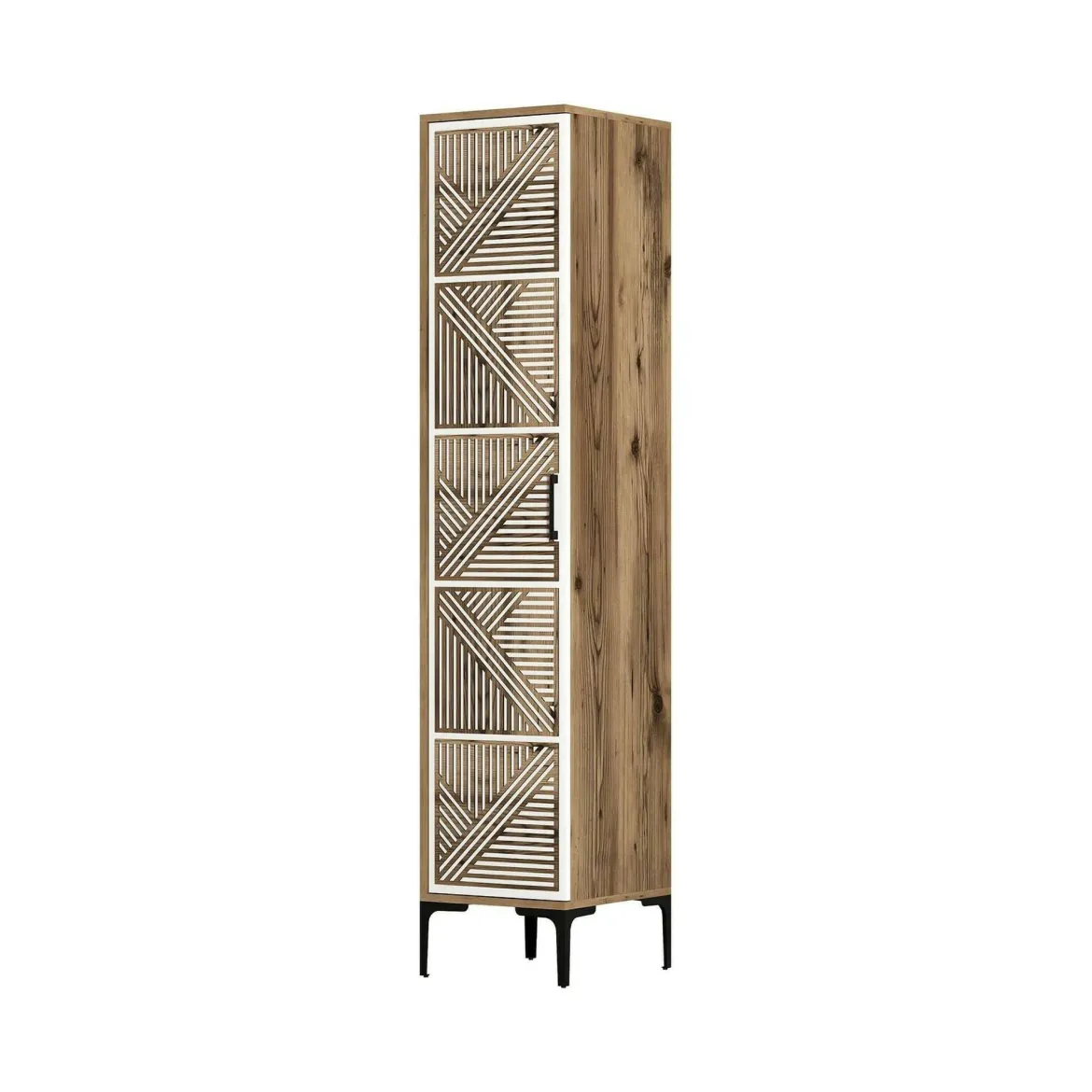 Armadio noce e bianco 1 anta 47x201h cm - Giusta