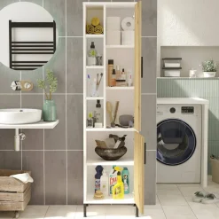 Armadio noce e bianco salvaspazio 45x173h cm - Jongdari