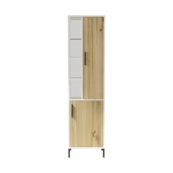 Armadio noce e bianco salvaspazio 45x173h cm - Jongdari