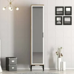 Armadio noce e bianco slim 40x201h cm - Asfodelo