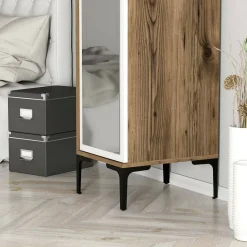 Armadio noce e bianco slim 40x201h cm - Asfodelo