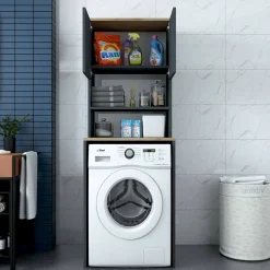 Armadio noce e nero multiuso 65x183h cm - Fiamma