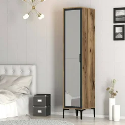 Armadio noce e nero slim 40x201h cm - Asfodelo