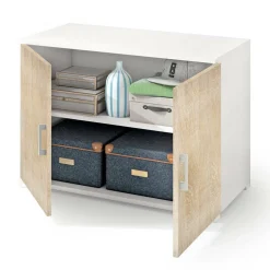 Armadio rovere e bianco 2 ante 90x66h cm - Serafinito